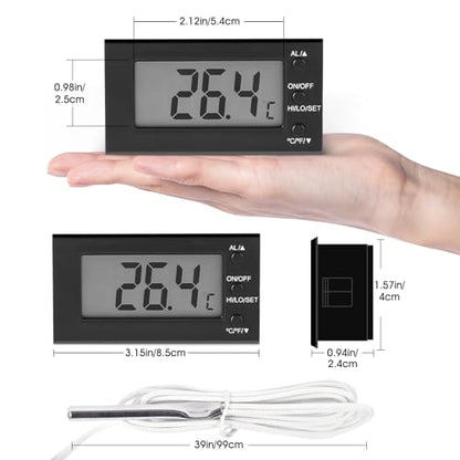 2Pack Digital Oven Thermometer -58°F to 572°F/-50°C-300°C, Thermometer with Probe, High Low Temperature Alarm, LCD, Celsius/Fahrenheit LXSZRPH (Black) (2)