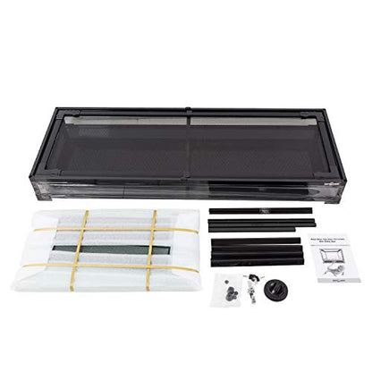 REPTI ZOO 67Gallon Reptile Large Terrarium Upgrade Glass Front Opening Tank Sliding Door with Screen Ventilation Reptile Terrarium About 48" x 18" x 18"(Knock-Down) - color: Reptile Terrarium - Sliding Door