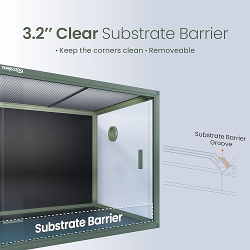 120 Gallon Reptile Tank for Bearded Dragon, Snake, Adult Reptile | Optimal Ventilation & Light Penetration by Rust Proof Mesh Top, Easy Assembly within 6 Steps with Clear Instruction - color: Earthy Green, size: 120 Gallon