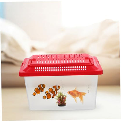 Portable Handheld Turtle Tank Transparent Fish Aquarium Container for Reptiles Unique Escape-Prevention Design for Home Travel - color: Transparent