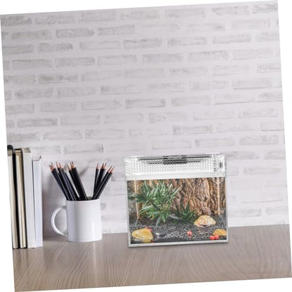 Breathable Reptile Feeding Box Lightweight Breeding Container with Ventilation for Safe Transport of Geckos Snakes and Small Pets