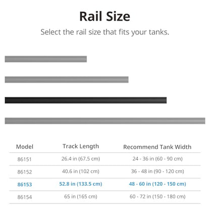 NICREW Multi-Light HyperReef Mount System Sliding Rail, Ideal for 48-60'' Tanks - size: 52.8''