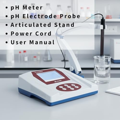 Fristaden Lab Benchtop pH Meter | 6621 Electrode | For semi-soft foods and fruits. High accuracy 0.01 pH. Calibration solutions included. USA company.