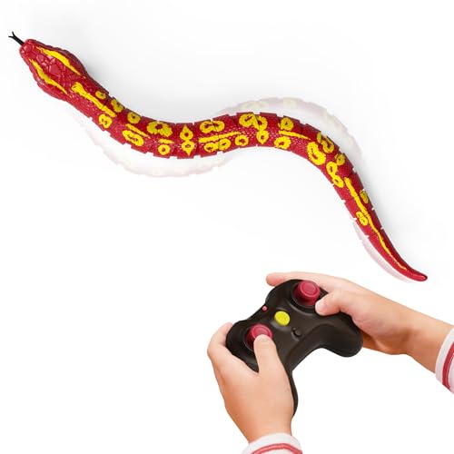 Terra by Battat — Giant RC Red Snake 30-Inch Remote Control Reptile | Realistic red python with LED eyes, flickering tongue and S-shaped slither for pretend play; kids 5+ years - style: Giant Anaconda