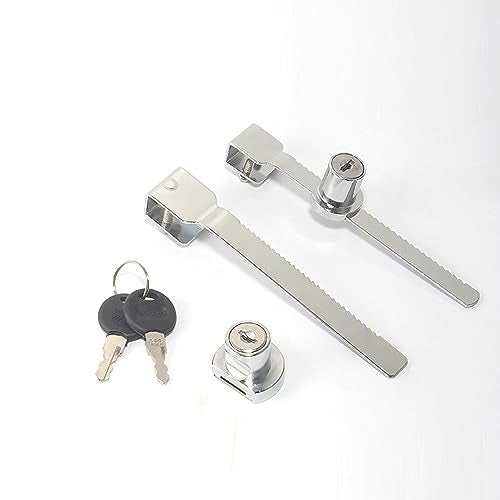 Sliding Glass Door Ratchet Lock,Locks for Glass Display Case with Chrome Finish, Security, Keyed Alike Showcase Display-2PACK