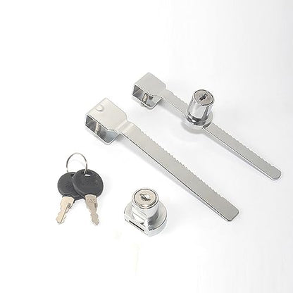 Sliding Glass Door Ratchet Lock,Locks for Glass Display Case with Chrome Finish, Security, Keyed Alike Showcase Display-2PACK