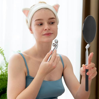 Telescoping Inspection Mirror, Circular Inspection Mirror, Flexible Inspection Mirror 360 Rotation with Extended Handle Round Inspection Mirrors for Checking Vehicle Condition(Dia-4 Inch) - size: 4 Inch