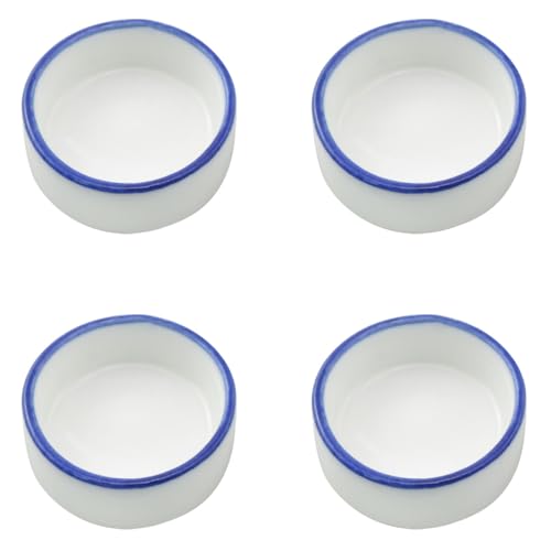 4PCS Small Animal Food Bowl Size 4 35x13mm Mini Ceramic Water Dish Cricket Feeding Dish for Tarantulas Scorpions Snails Mantis Micro Reptile Food Bowl