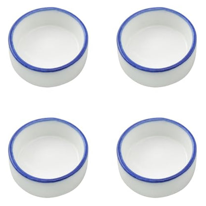 4PCS Small Animal Food Bowl Size 4 35x13mm Mini Ceramic Water Dish Cricket Feeding Dish for Tarantulas Scorpions Snails Mantis Micro Reptile Food Bowl