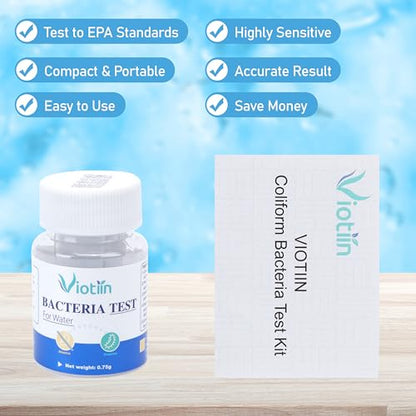 4 Pack E. Coli & Coliform Bacteria Water Test Kit - EPA Approved Water Quality Test for Well, Tap, Pool, Lake, and Drinking Water