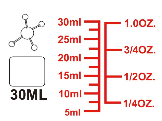 High Borosilicate Glass Measuring Cup-V-Shaped Spout，Glass Measuring Beaker for Kitchen or Restaurant, Easy to Read, 30 ML (1 Oz)-Pack of 2 - size: 30ml (1oz) - Pack of 2