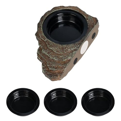 Magnetic Gecko Feeding Ledge, Reptile Food Dish with 3PCS Feeding Cups Crested Gecko Feeder Ledge Water Bowl for Lizard Chameleon Bearded Dragon Tank Accessories - size: Small