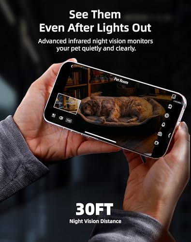 VIRTAVO AI Pet Camera Indoor with Phone App for Dog, Cat & Puppy, 2Pack | 360° Dual-Lens with Auto Tracking & Pet Calling, No Subscription, Wi-Fi 6 (5GHz/2.4GHz), Apple watch & Alexa Compatible - size: XD1-PET-2PACK