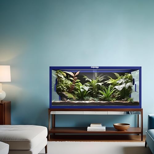Lightweight 85 Gallon Reptile Enclosure for Snake, Bearded Dragon | Optimal Ventilation & Light Penetration by Rust Proof Mesh Top, Easy Assembly within 6 Steps with Clear Instruction - color: Dart Blue, size: 85 Gallon