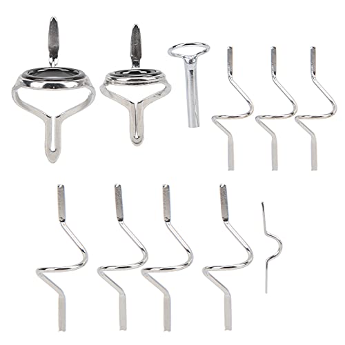 VGEBY Fly Rod Set,Fly Fishing Angling Repair Tool Stainless Steel Strong Double Buckle Ring Different Size Fishing Accessories