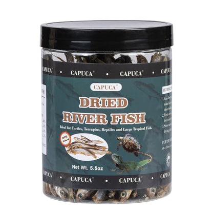 Dried River Fish Minnows, High-Protein Reptile Food, 5.5 oz | Single ingredient, no additives, whole-fish pieces, suitable for turtles, bearded dragons, tropical fish, amphibians and cats