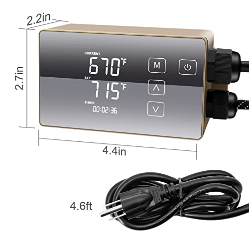 Digital Temperature Controller with LCD Display, Easy to Use, Golden, 110V