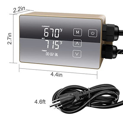 Digital Temperature Controller with LCD Display, Easy to Use, Golden, 110V