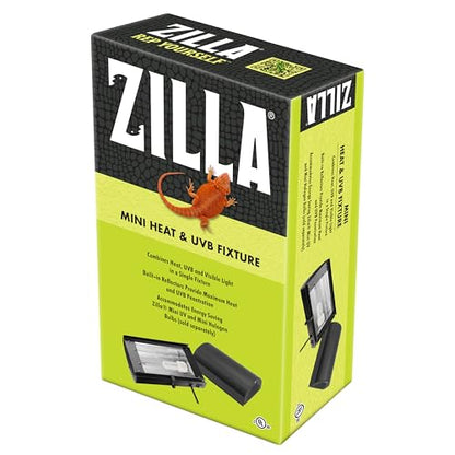 Zilla Reptile Terrarium Enclosure Mini Heat & UVB Light Fixture (Bulb Sold Separately), White, 1 Count (Pack of 1) | Bulb Sold Separately, Pack of 1 - size: 1 Count (Pack of 1)