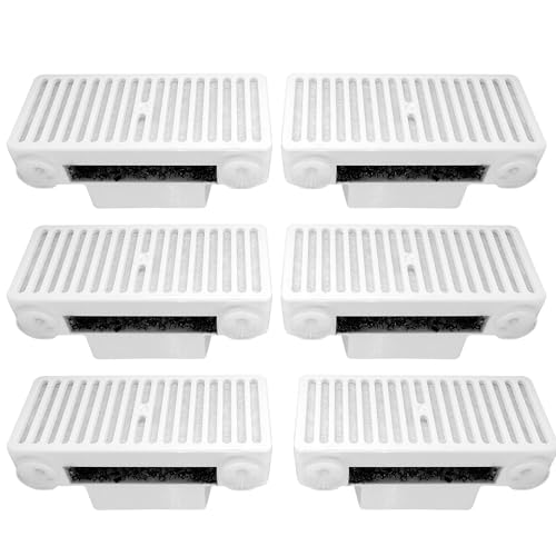 6 Pack T-Shaped Filters Replacement Pet Water Fountain Water Filter, Refill Compatible with Pioneer Mini Vortex and Swan Pet Drinking Fountain,Part No.3091