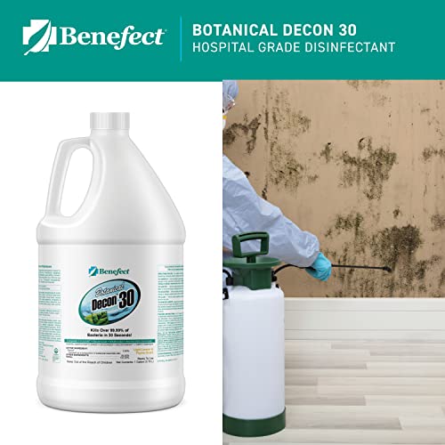 Benefect Botanical Decon 30 Disinfectant Cleaner - All Natural Formula for Effective Cleaning Power - Ideal for Restoration Jobs & Water Damage - 20476 - 1 Gallon - size: 128 Fl Oz (Pack of 1)