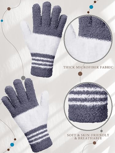 Patelai 3 Pairs Microfiber Dusting Gloves for Plants Leaf, Medium | Dark Blue, Gray, Khaki, White,Plant Cleaning Gloves, Reusable Washable Gloves,House Furniture Blinds Dusting - color: Dark Blue, Gray, Khaki, White, size: Medium