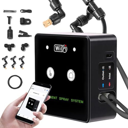 Controlled Reptile Misting System with 360 Nozzles Auto Humidity Sensing Programmable Timer 32ft Tubing 3 - size: 10m 3 nozzles