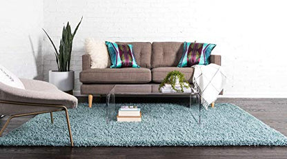 Unique Loom Solid Shag Collection Area Rug (2' 2" x 3' 1" Rectangle, Light Slate Blue) - color: Light Slate Blue, size: 2'2" x 3'1" (Rectangular)