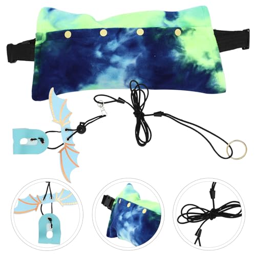 HANABASS Portable Lizard Carrier Sling with Adjustable Reptile Leash, Blue Reptile Carry Bag for Outdoor Travel and Pet Lizard Transport