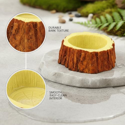 Resin Feeding Bowl, Weighted Water Dish for Reptile Terrariums, Stable Food Station for Small Animals (1 PC)