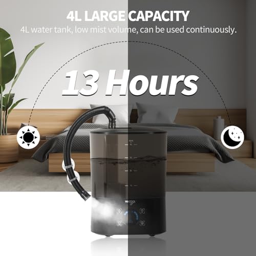WACOOL Reptile Fogger Mister 4L No-Leak Top-Fill Water Humidifier - Digital Timer Terrarium Fogger with Adjustable Fog Volume and Silent Operation for Snake/Gecko/Gecko Tanks - size: Single Hose