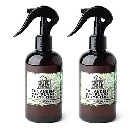 Cute Farms Tillandsia Air Plant Fertilizer | Gentle Weekly Use Formula Plant Food | Formulated Nutrients for Air Plants (8 oz Spray Bottle, 2 Pack) - size: 8 oz (2 Pack)