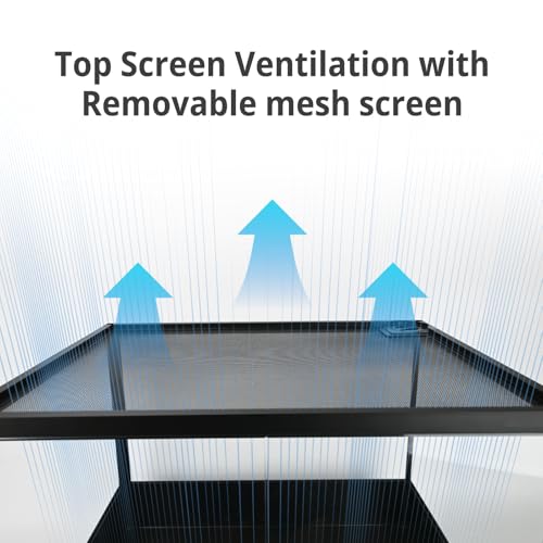 23 Gallon Reptile Terrarium Glass Tank 24"*18"*12.6" Knock-Down Cage Enclosure with Double Front Openning Door and Top Screen Ventilation for Bearded Dragon,Tortoise,Gecko,Lizards,Snake