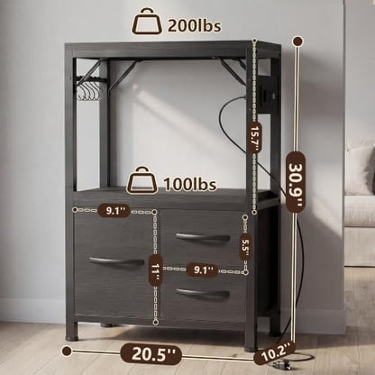 Heybly 5-10Gal Fish Tank Stand with Drawer, Power Outlet,200lbs HAS002SBK-1 | Aquarium Stand,Heavy Duty Metal Frame for Fish Tank, Turtle & Reptile Terrarium, 20.5" × 10.2" Top, Black - color: Black, size: 5-10 gal