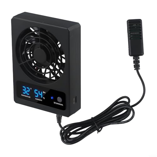 Minhe Reptile Enclosure Ventilation Fan with Automatic Humidity Control Quiet Operation for Rainforest and Desert Terrarium Indoor Air Circulation(Fahrenheit) - color: Fahrenheit