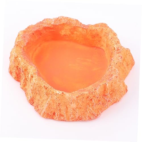 Mikikit Thickened Reptile Feeder Bowl Lizard Turtle Food Dish Skid-Resistant Surface for Easy Cleaning Odorless Storage
