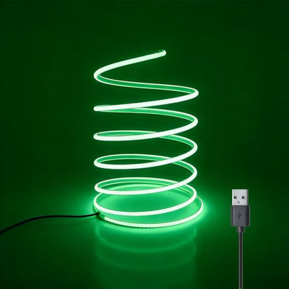 5V Ultra-Narrow 3mm USB COB LED Strip, Self-Adhesive Cabinet Desk Bedroom (Green, 2ft) - color: Green, size: 2ft