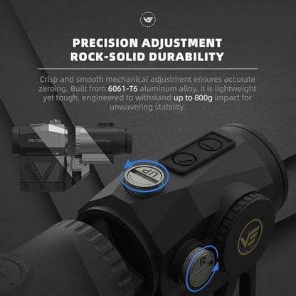 Vector Optics Scrapper Multi-Reticle Red Dot Sight & 3X Magnifier Combo Set | 2 MOA DOT & 34 MOA Circle | with 1-piece Flip-to-Side Picatinny Mount for Both LH & RH, 2.26 Inch Center Height, IP67 - size: 1x25 mm