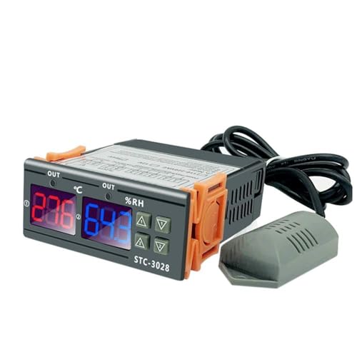 Digital Temperature Humidity Controller Meter for Freezer Fridge, Machined Thermometer Hygrometer for Incubation, Durability-Optimized Thermostat BBQ, Electric Oven