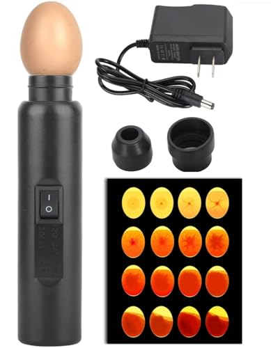 Bright Cool LED Light Egg Candler Tester Candler Candling Lamp, Egg Candler LED Light for Monitoring Eggs Development with 2 Soft Rubber (Battery Box)