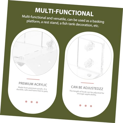 GALPADA 1set Acrylic Turtle Basking Platform Climbing Ledge for Aquatic Turtles Frogs and Lizards Removable Design for Easy Installation Fish Tanks and Tortoise Habitats - size: 15.5X15X9CM