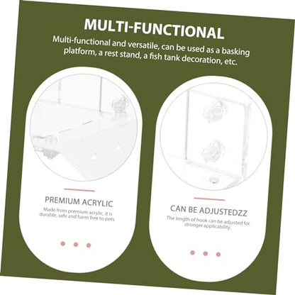 GALPADA 1set Acrylic Turtle Basking Platform Climbing Ledge for Aquatic Turtles Frogs and Lizards Removable Design for Easy Installation Fish Tanks and Tortoise Habitats - size: 15.5X15X9CM