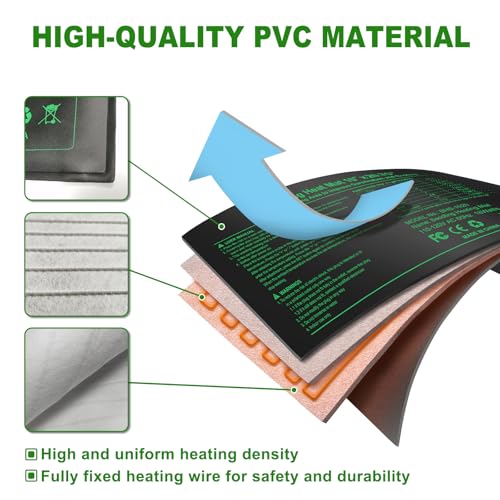 Seedling Heat Mat with Built-in Thermostat 4 Pack, 10" x 20.75" Waterproof Plant Heating Pad with Temperature Controller for Hydroponic,Germination, Indoor Gardening, Greenhouse, MET-Certified - size: 20x10.75*4