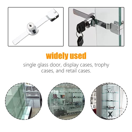 4 Pack Sliding Glass Door Lock, Keyed Alike Showcase Display Case | Zinc Alloy Chrome-Plated, Fits 2-6mm Glass, 8 Keys Included, For Terrarium Vivarium Retail Cabinet - size: 5.56 inch / 141mm - 4 Pack