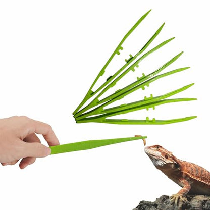 4-Pack Reptile Feeding Tongs Set - Hygienic Anti-Slip Green Tweezers for Bearded Dragons, Lizards, Snakes, Aquariums & Small Animals(Five Colors to Choose from) - color: Green