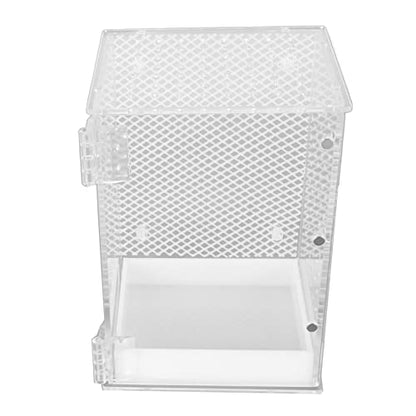 Reptile Terrarium Tank Acrylic Highly Transparent Clear Habitat Enclosure with Magnetic Door for Leopard Gecko Snake Frog Tarantula Paludarium (Small) - size: Small