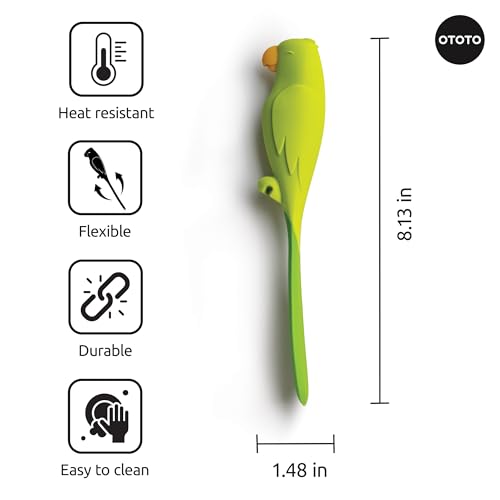 OTOTO Jar Scraper Spatula - Silicone Scraper, Cute Kitchen Accessories, Unique Fun Cooking Kitchen Gadgets for Foodies - BPA-free & 100% Food Safe (Parry) - color: Parry