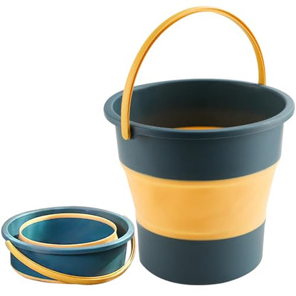 Collapsible Bucket 1.3 Gallon/5L Small Plastic Buckets Household Cleaning Mop Buckets Foldable Water Bucket for Car Wash Fishing Camping Beach (Blue) - color: Blue