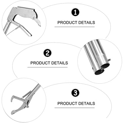 Reptile Tongs Snake Grabber,59-inch Aluminum Alloy，Easy to Carry, Foldable and Light with Wide Jaw, Stainless Steel Professional Outdoor Catch