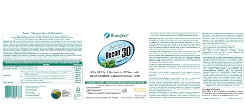Benefect Botanical Decon 30 Disinfectant Cleaner, Light Lemon & Thyme Scent, 5 Gallon Pail - size: 640 Fl Oz (Pack of 1)